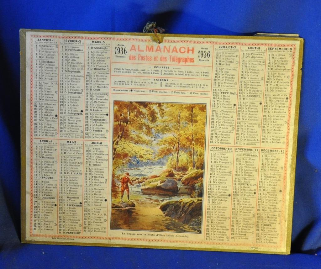 calendrier almanach des  PTT de 1936, Collections, Enlèvement ou Envoi, Utilisé