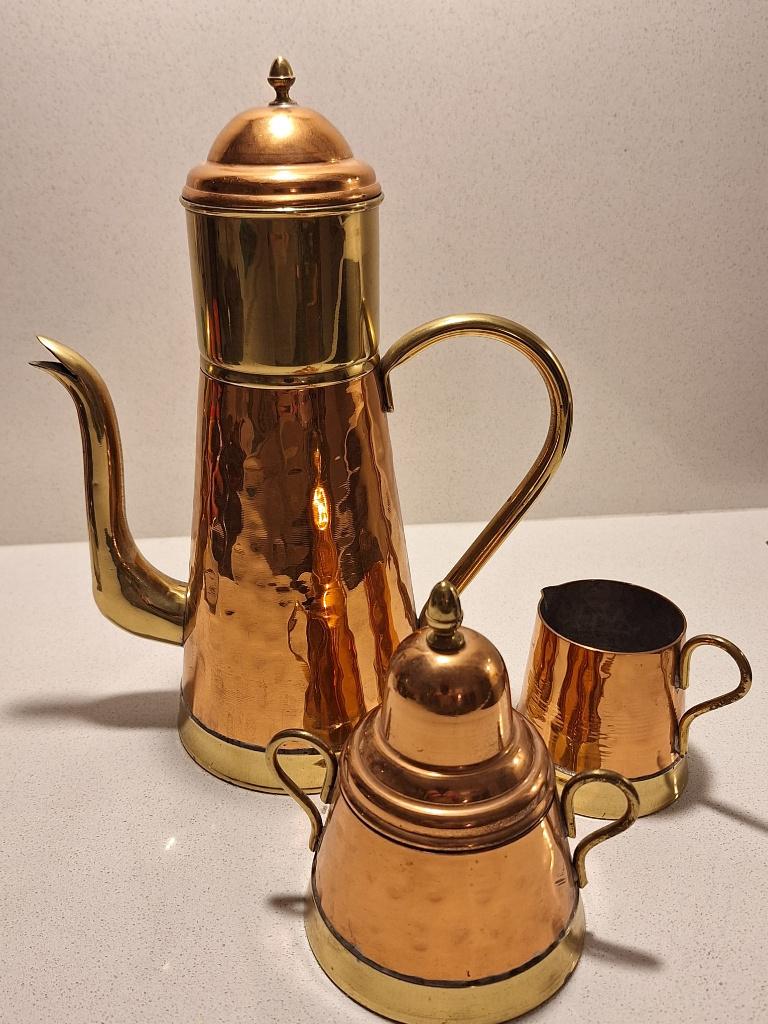 koperen koffiestel, Antiek en Kunst, Ophalen, Koper