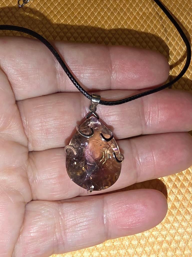 Pendentif en argent massif 925 avec ametrine de Bolivie, Neuf, Enlèvement ou Envoi, Autres couleurs, Avec pierre précieuse