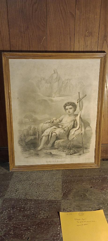 Gravure religieuse, "la pensée de la mission divine", n313, Antiquités & Art, Enlèvement