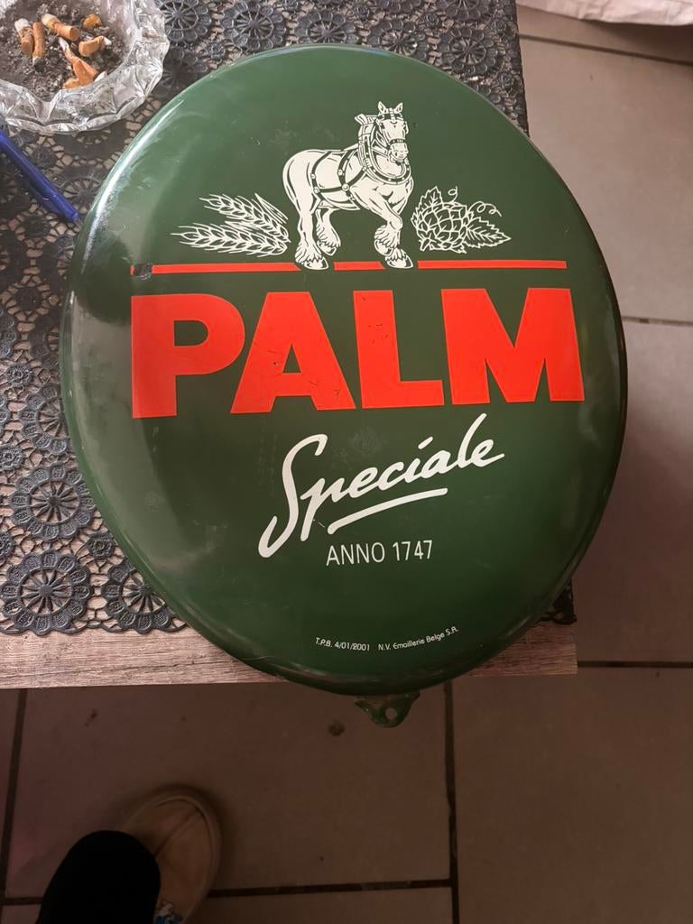 Emaille bord palm 2001, Verzamelen, Ophalen, Gebruikt, Reclamebord