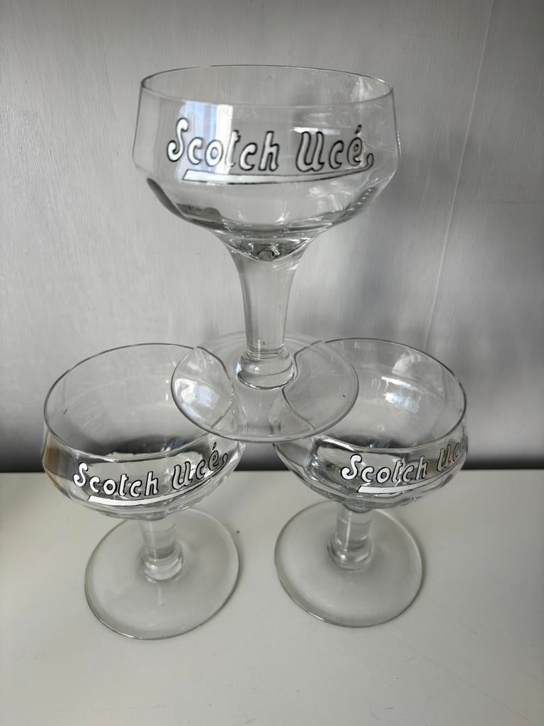 3 anciens verres émaillés « SCOTCH UCÉ », Collections, Enlèvement ou Envoi, Comme neuf