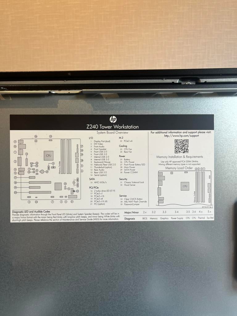 HP Z40, i7‑7700, 32 Go RAM, GTX 1070 Ti, SSD 128 Go,Win10pro, 32 GB, Utilisé, Gaming, SSD