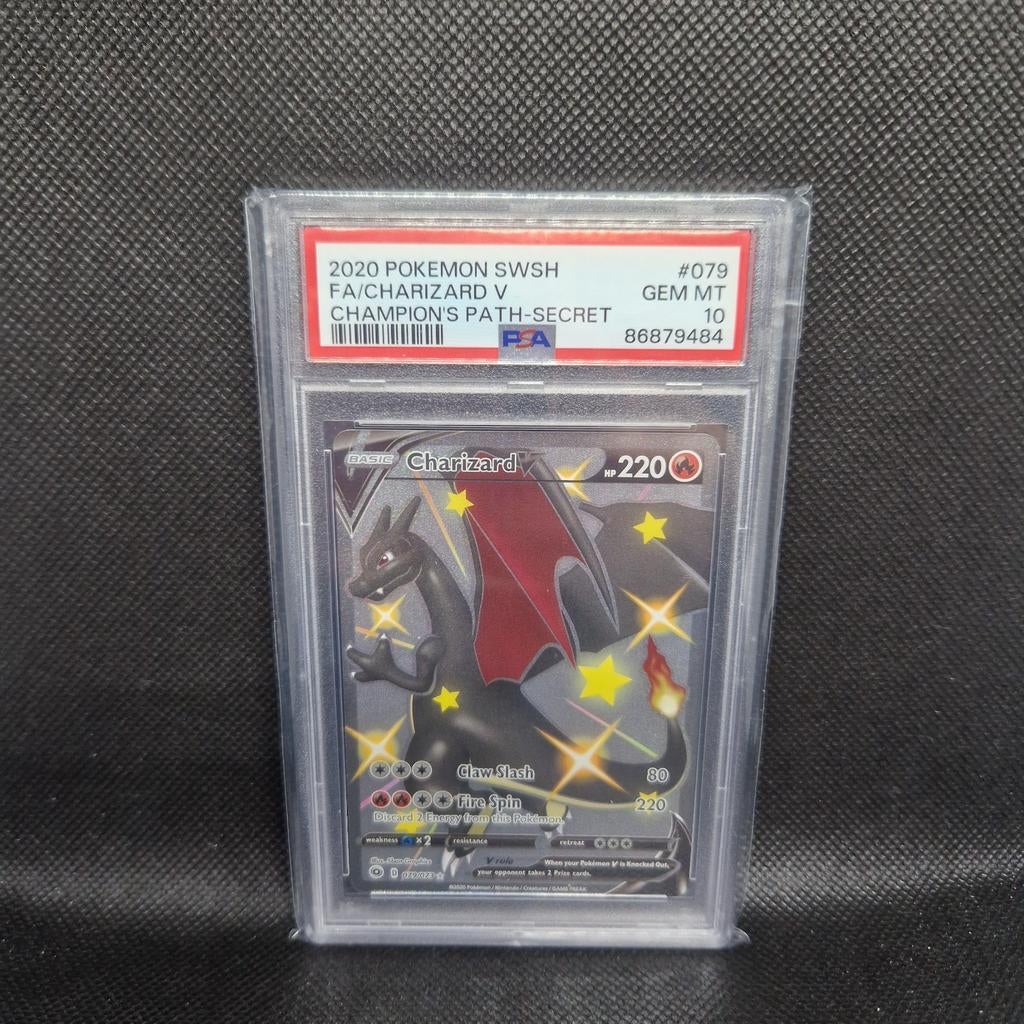 Charizard V Chmpn Path Secret SWSH PSA 10, Hobby en Vrije tijd, Ophalen of Verzenden