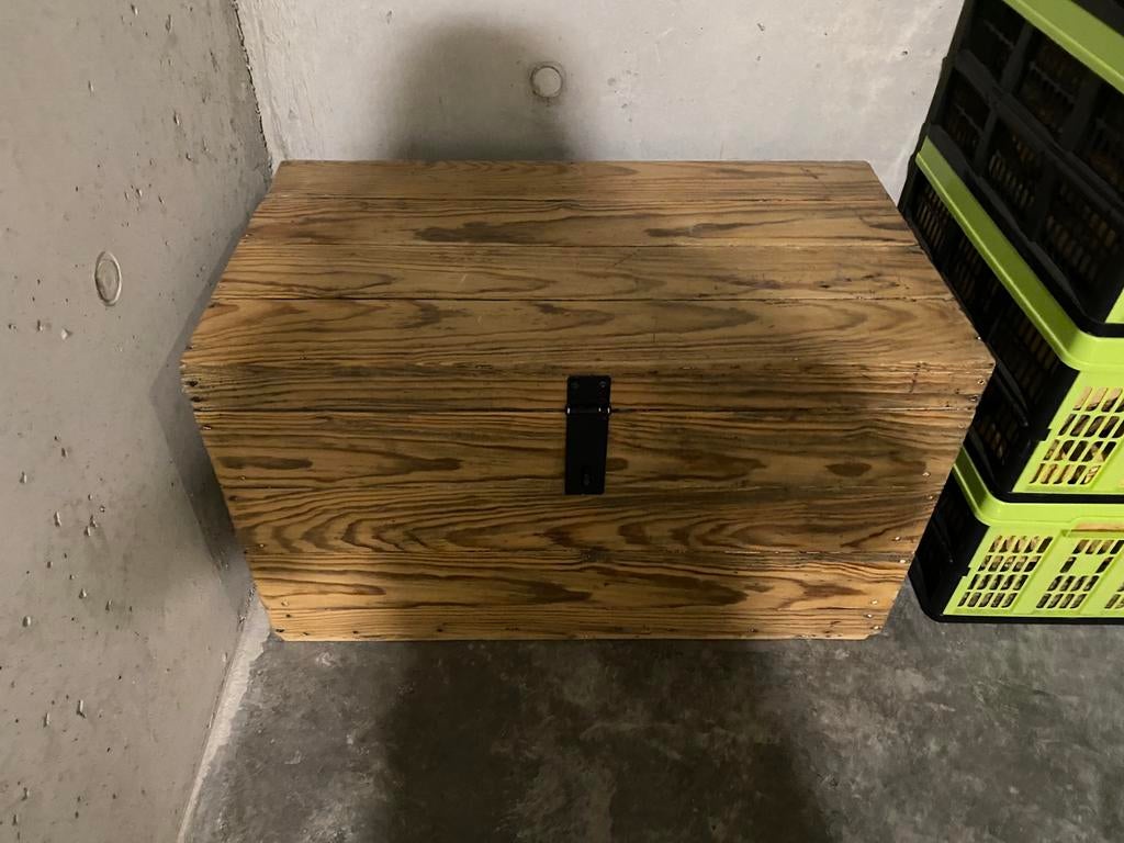 Mooie antieke houten opbergkoffer, Ophalen, Gebruikt, 50 tot 100 cm, 50 tot 75 cm
