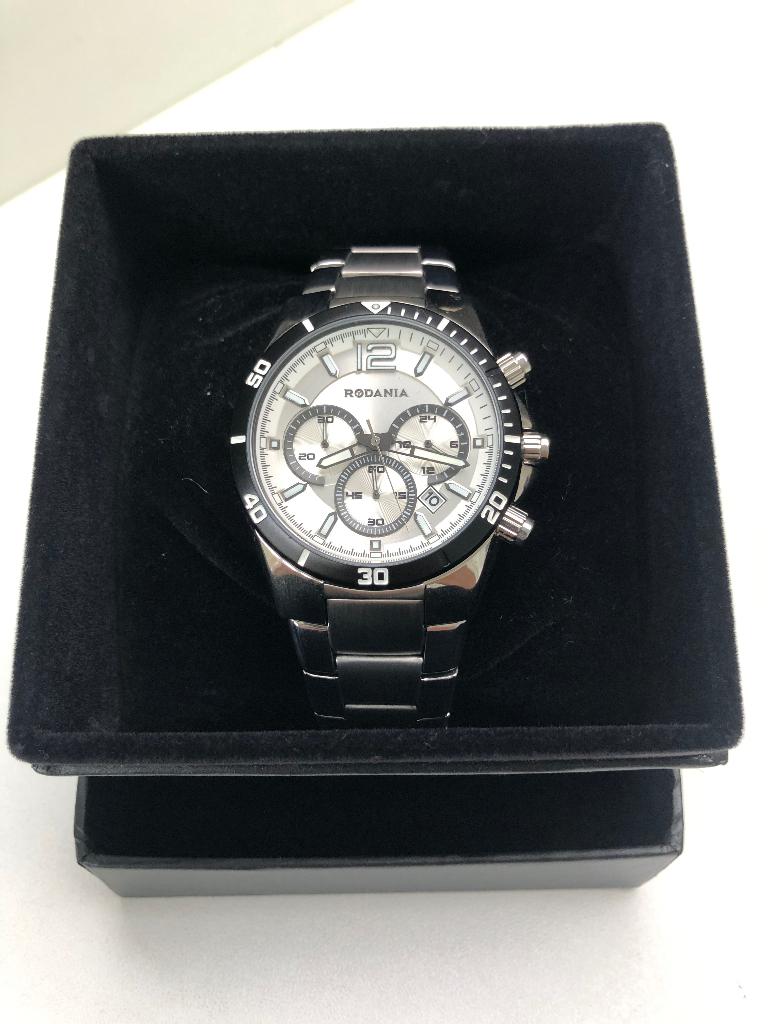 Nieuwe herenhorloge Rodania, Handtassen en Accessoires, Horloges | Heren, Staal, Staal, Polshorloge, Nieuw