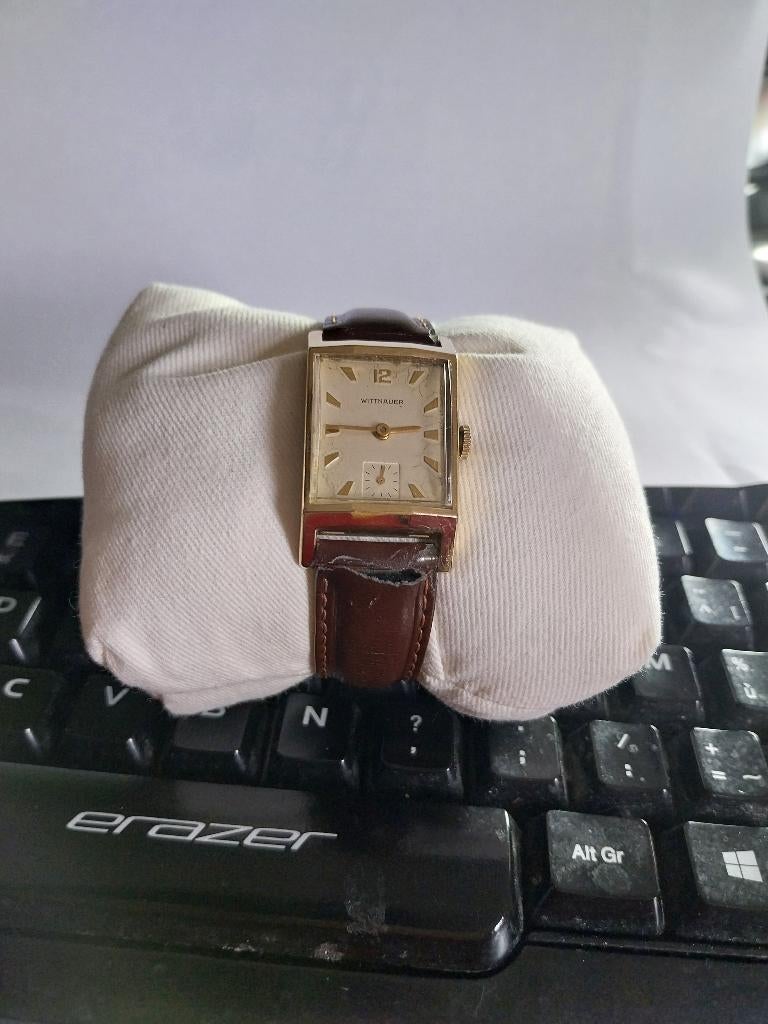 SUPERBE MONTRE VINTAGE  LONGINES  PLAQUEE OR  DE 1938, Montre-bracelet, 1930 à 1960, Enlèvement ou Envoi, Avec bracelet