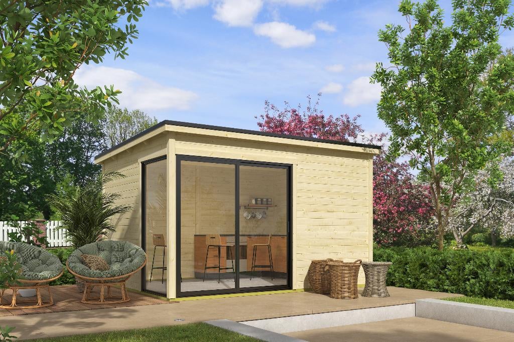 Blokhut Olivia 385x295 Onbehandeld vuren, Verzenden, Nieuw