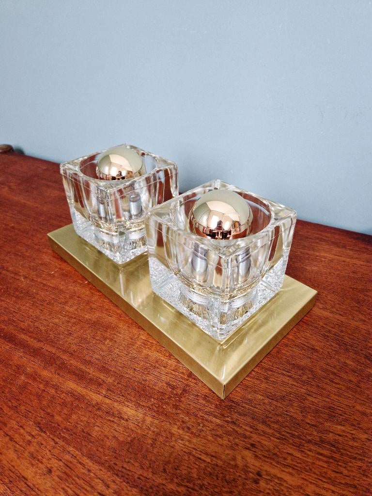 Dubbele wandlamp, Ice Cube, Peill & Putzler, 1970, Ophalen of Verzenden