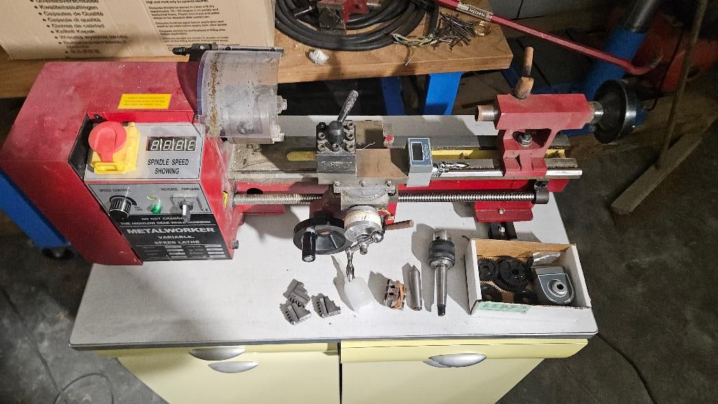Mini draaibank metalworker, Doe-het-zelf en Bouw, Draaibanken, Ophalen, Gebruikt, Metaaldraaibank, Minder dan 500 mm