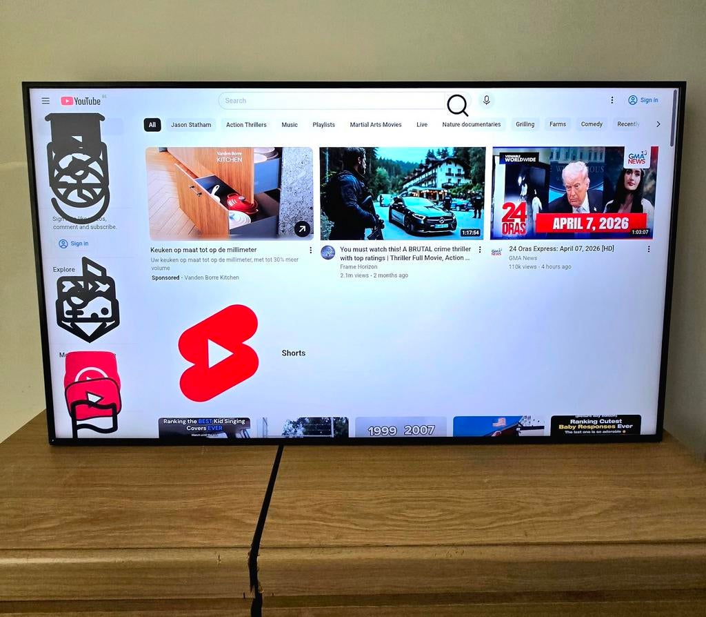 Téléviseur Wifi 4K Samsung de 55 pouces — avec facture « Prê, Enlèvement ou Envoi, Samsung, Smart TV