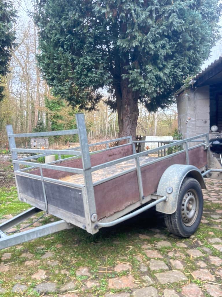 Stevige remorque / aanhangwagen gegalvaniseerd + opzetrekken, Ophalen, Gebruikt