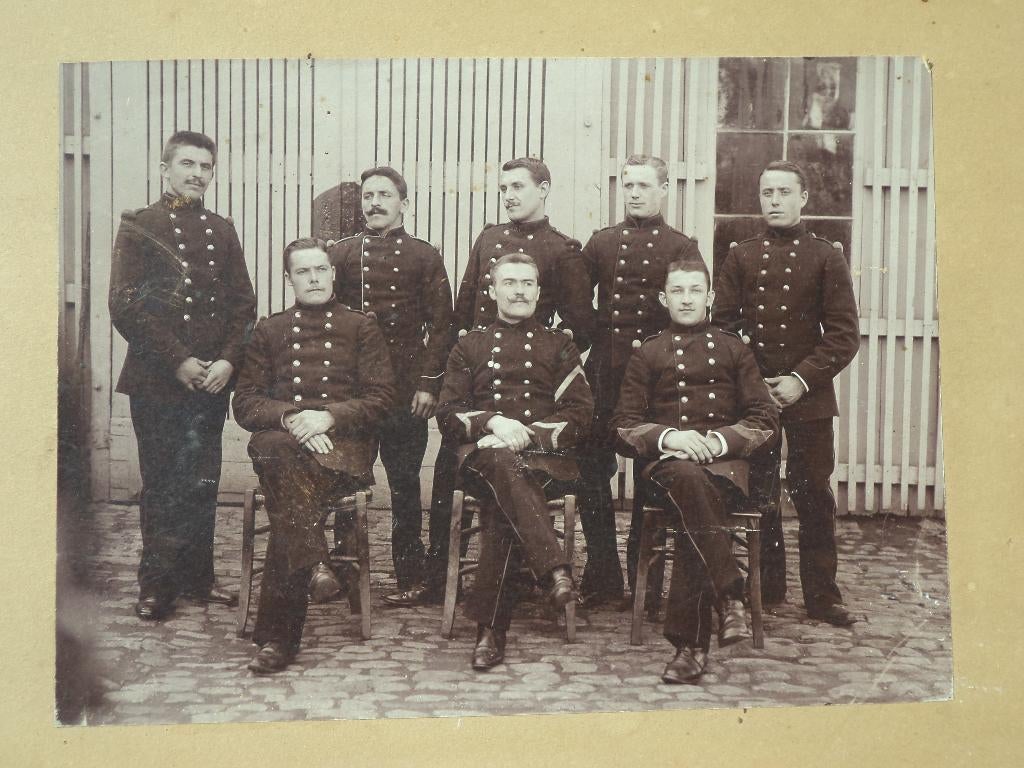 antieke fotografie zilver albumen foto soldaten / rijkswacht, Ophalen of Verzenden