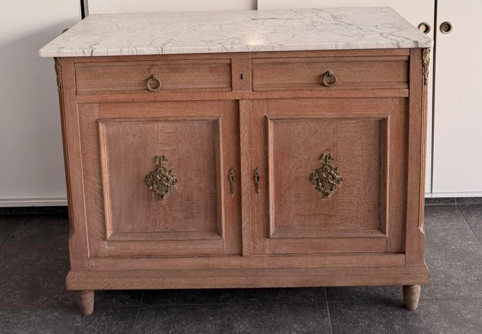 Designkast met marmeren blad, Enlèvement, Comme neuf