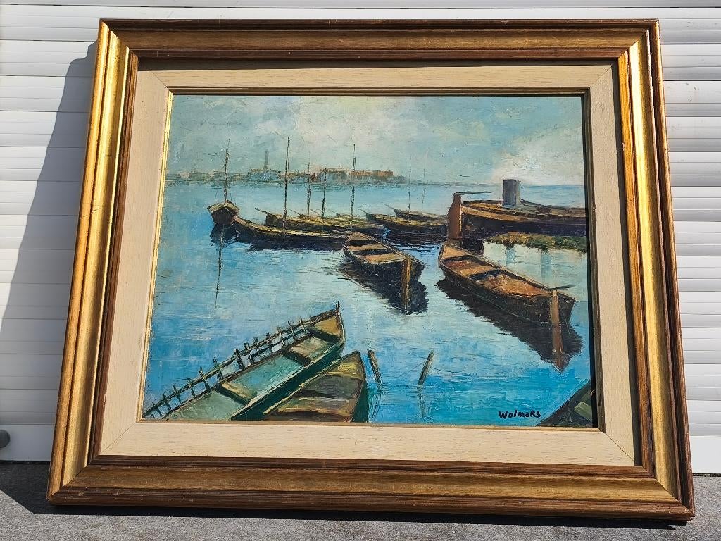 huile sur panneau marine signe jacques wolmans, Antiquités & Art, Art | Peinture | Classique, Enlèvement ou Envoi