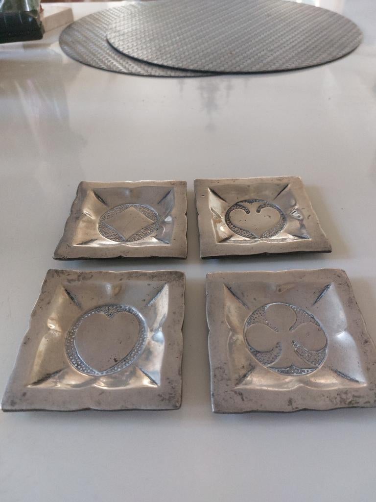 Ensemble vintage de luxe de plats Tinner 4 pièces, Maison & Meubles, Enlèvement ou Envoi, Utilisé