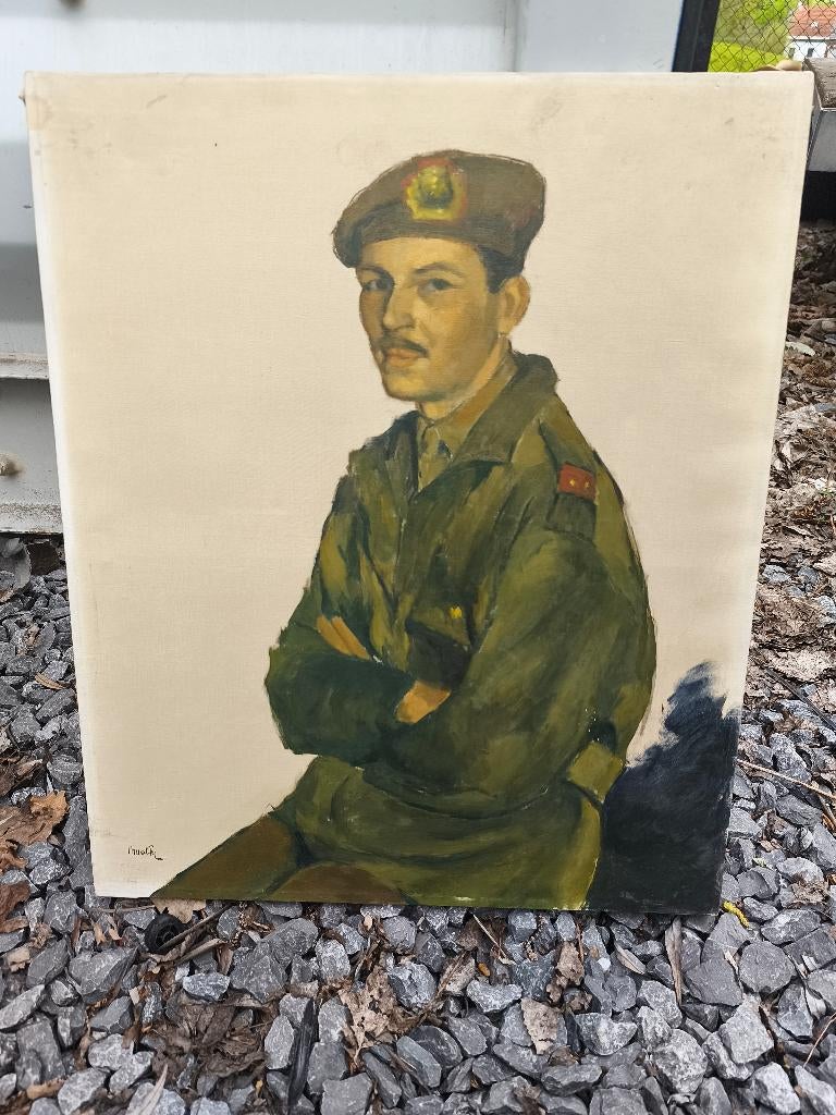 Huile sur toile signe Henri mathy, Antiquités & Art, Enlèvement ou Envoi