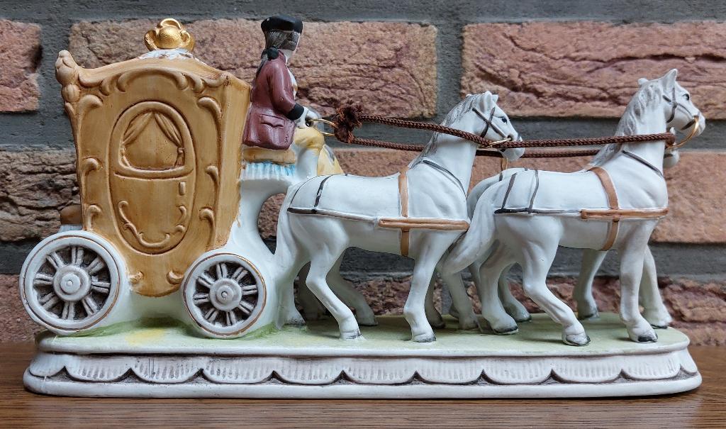 Vintage - Koetsbeeld - Biscuit - In uitstekende staat, Antiek en Kunst, Ophalen