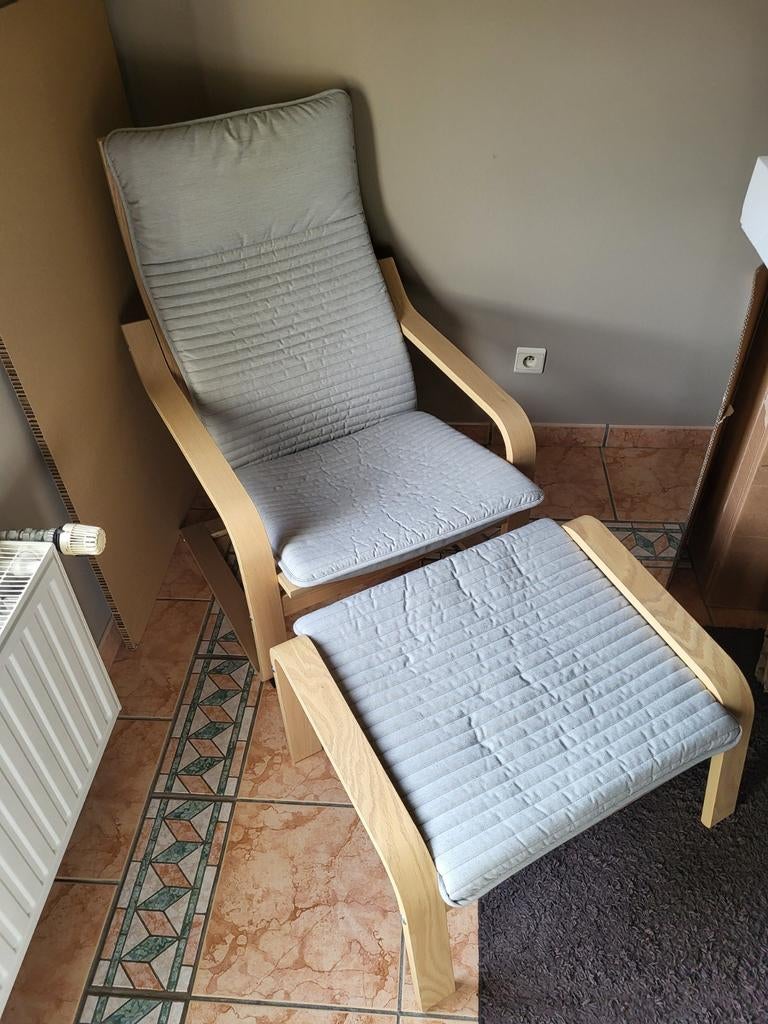 Fauteuil en voetenbank (POÄNG) IKEA, Jardin & Terrasse, Enlèvement