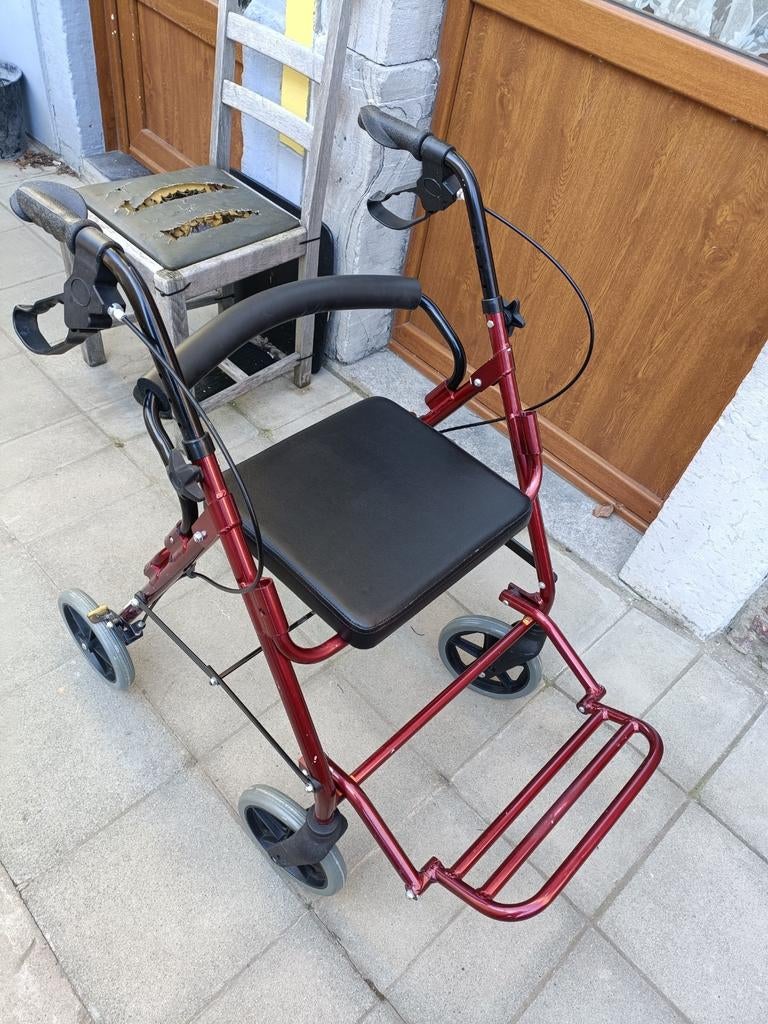 Tribune déambulateur chaise roulante 2 en 1 (nickel), Pliable