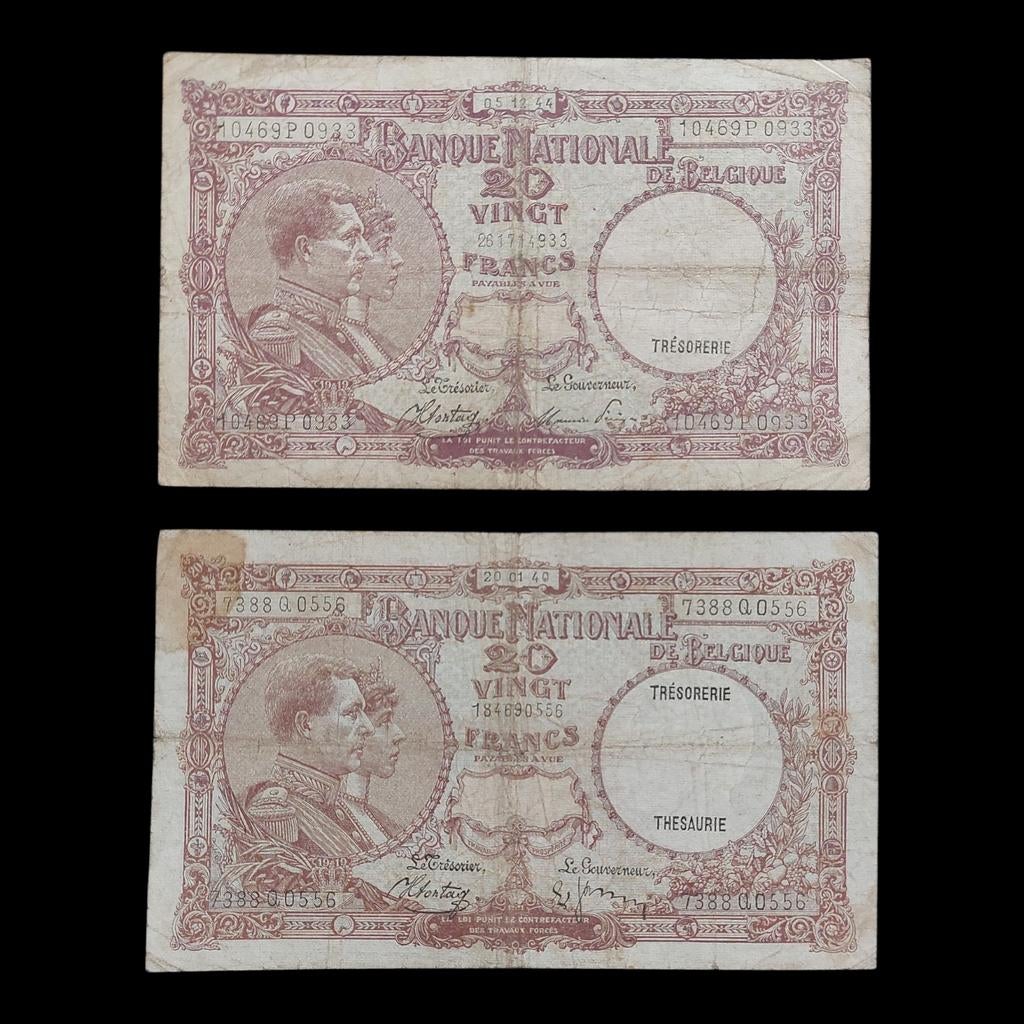 Billets de banque / Belgique / 20 Francs / 01.40 (+rare) /44, Timbres & Monnaies, Billets de banque | Belgique, Enlèvement ou Envoi