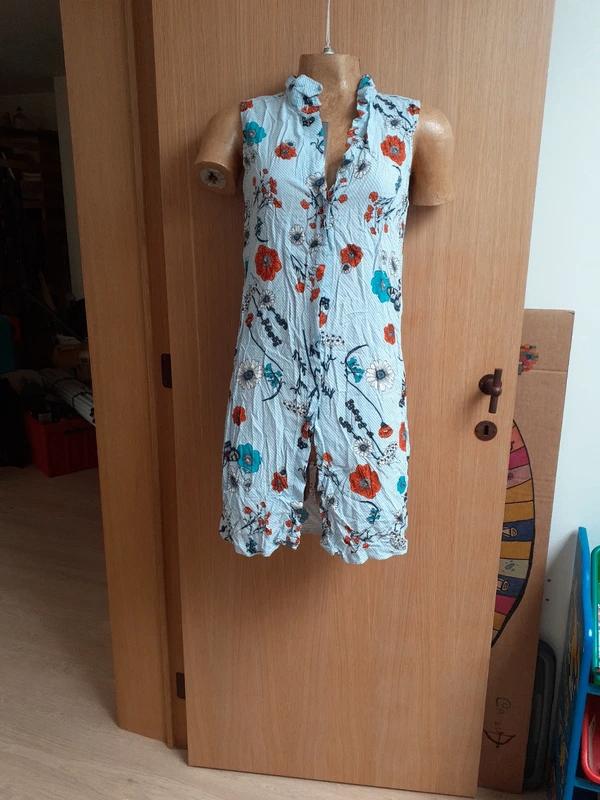 Akoz by you Blauw-witte bloemenjurk maat L (40/12), Kleding | Dames, Blauw, Maat 42/44 (L), Akoz de toi, Ophalen of Verzenden