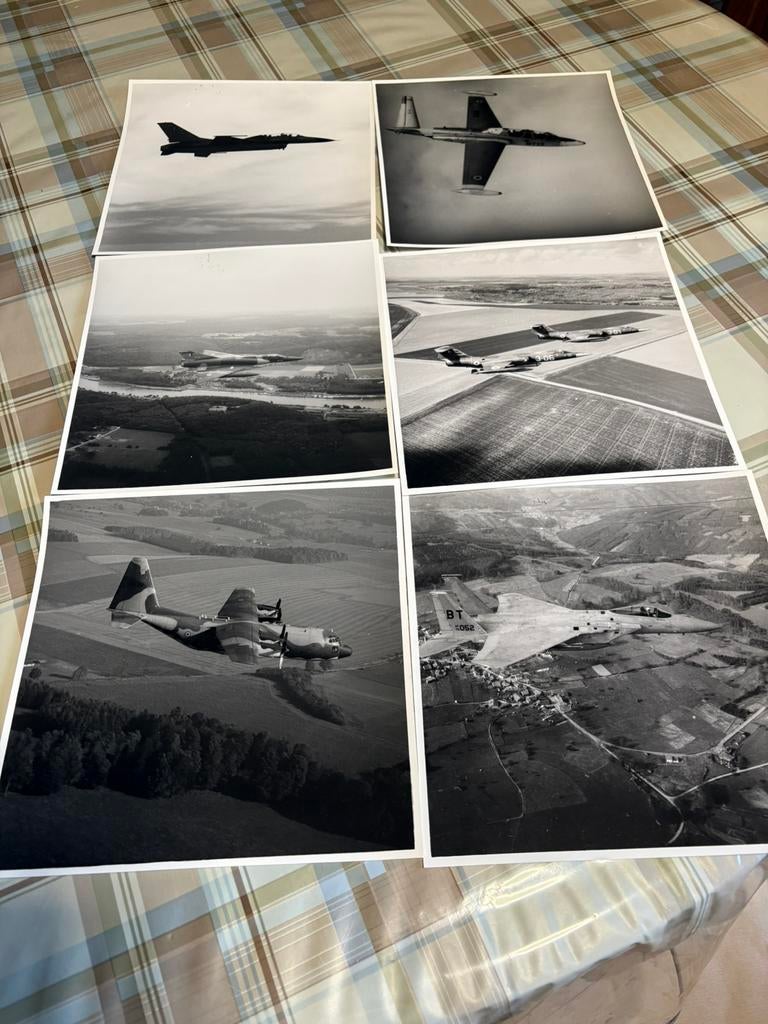 6 oude authentieke foto's  Belgische militaire vliegtuigen, Ophalen of Verzenden, Luchtmacht, Foto of Poster