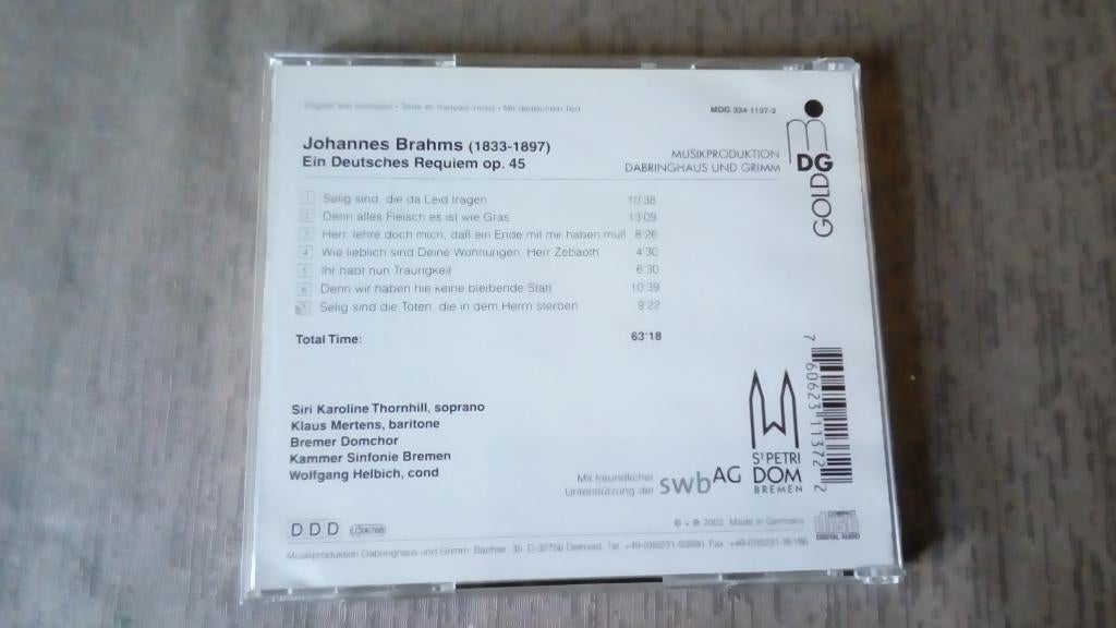 CD. Brahms. Un requiem allemand., CD & DVD, Enlèvement, Comme neuf