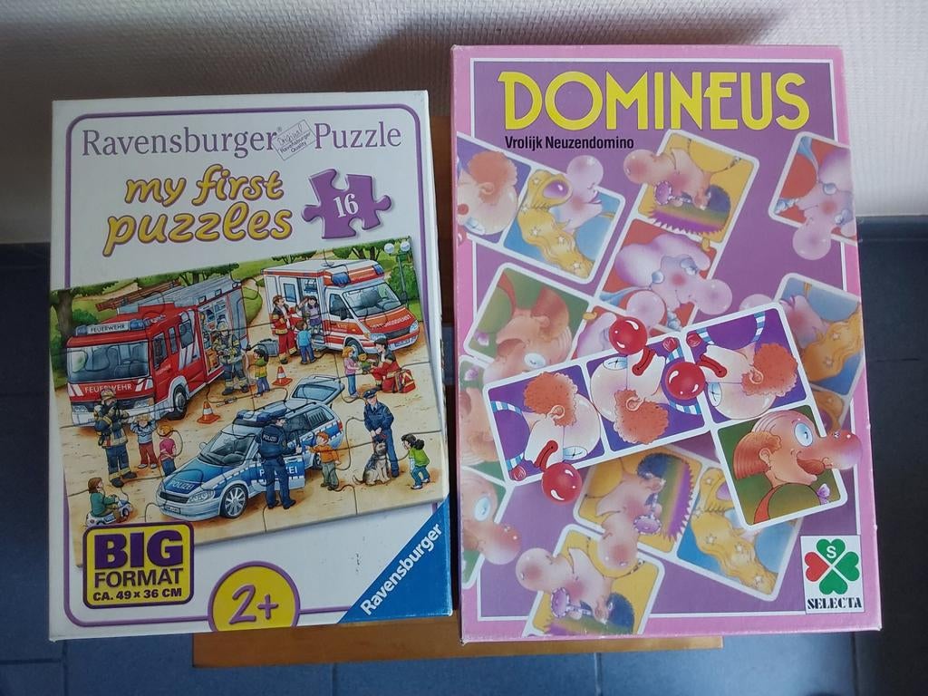 Puzzel & neuzendomino voor jongste kleuters €4, Ophalen, Gebruikt, Taal en Lezen