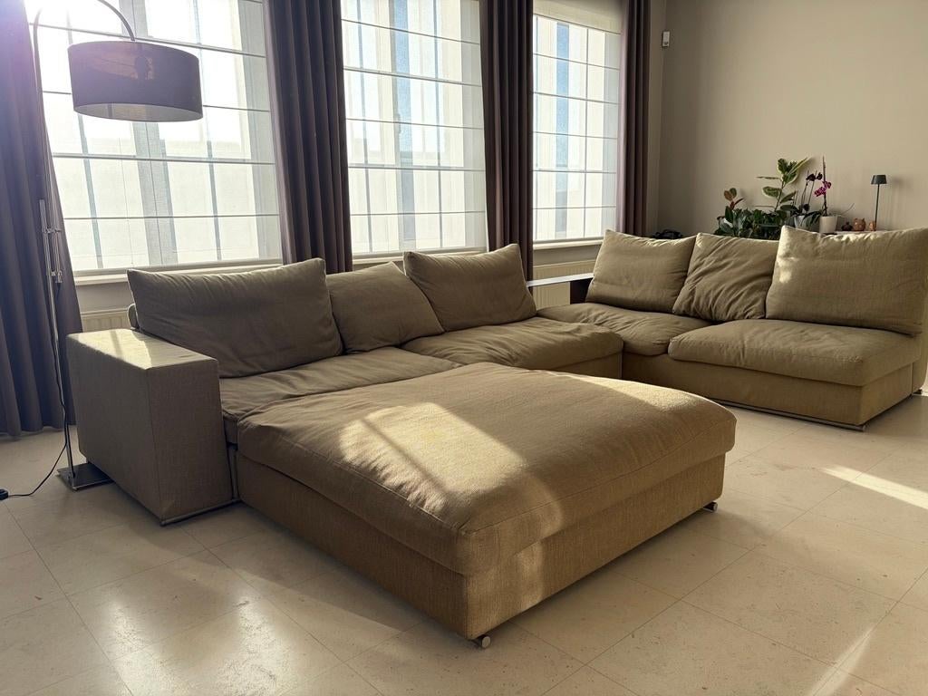 Flexform Groundpiece modulaire hoekzit - designicoon, Ophalen, Gebruikt, Leer, Hoekbank