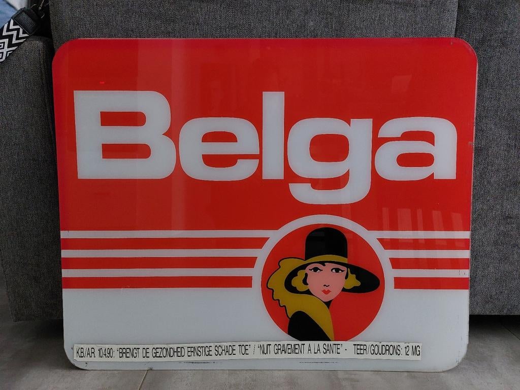 Belga 79cmx64cm - Belga reclame afkomstig uit lichtbak., Ophalen of Verzenden, Zo goed als nieuw, Lichtbak of (neon) lamp