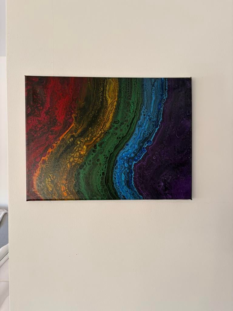 Peinture abstraite — œuvre d'art moderne colorée (toile), Enlèvement ou Envoi