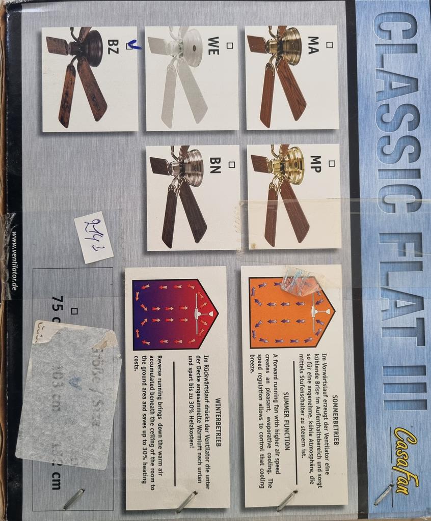 ventilateur de plafond casa fan.III 120€, Enlèvement, Neuf, Ventilateur de plafond