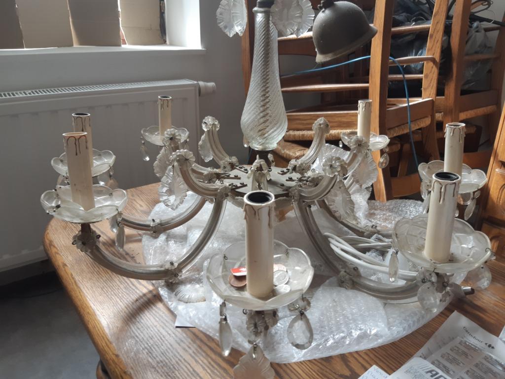 1 heel prachtige grote kristallen kroonluchter €110, Huis en Inrichting, Lampen | Kroonluchters, Ophalen