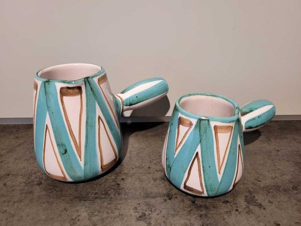 duo de verseuses céramique robert picault vallauris, Antiquités & Art, Antiquités | Céramique & Poterie, Enlèvement ou Envoi