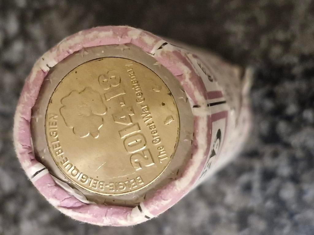 Rouleau de pièces de 2 euros Belgique 2014-18, Timbres & Monnaies, Monnaies | Europe | Monnaies euro, Enlèvement ou Envoi, 2 euros