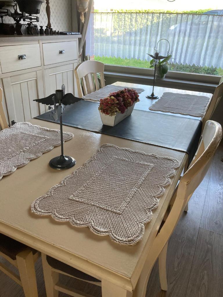 Eettafel + 4 stoelen, Ophalen, Gebruikt, 100 tot 150 cm, Eikenhout