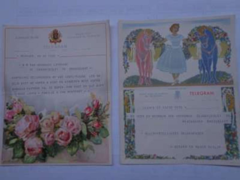 Oude luxe telegrams, Ophalen of Verzenden