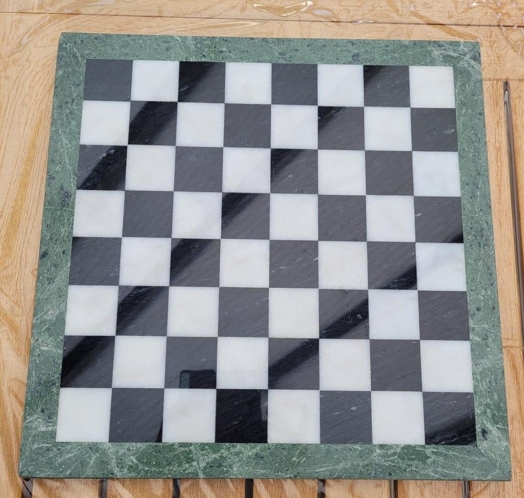 Schaakbord in marmer & onyx, als nieuw, Ophalen, Marmer