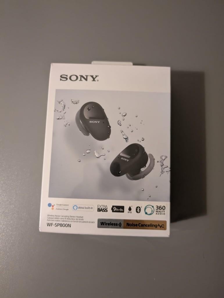Sony WF-SP800N Noise Cancelling Earbuds, Audio, Tv en Foto, Hoofdtelefoons, Nieuw, Draadloos, Sony, Op oor (supra aural)