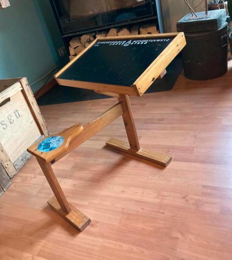 Vintage houten schoolbankje Estrela - schoolbank bank, Enlèvement ou Envoi