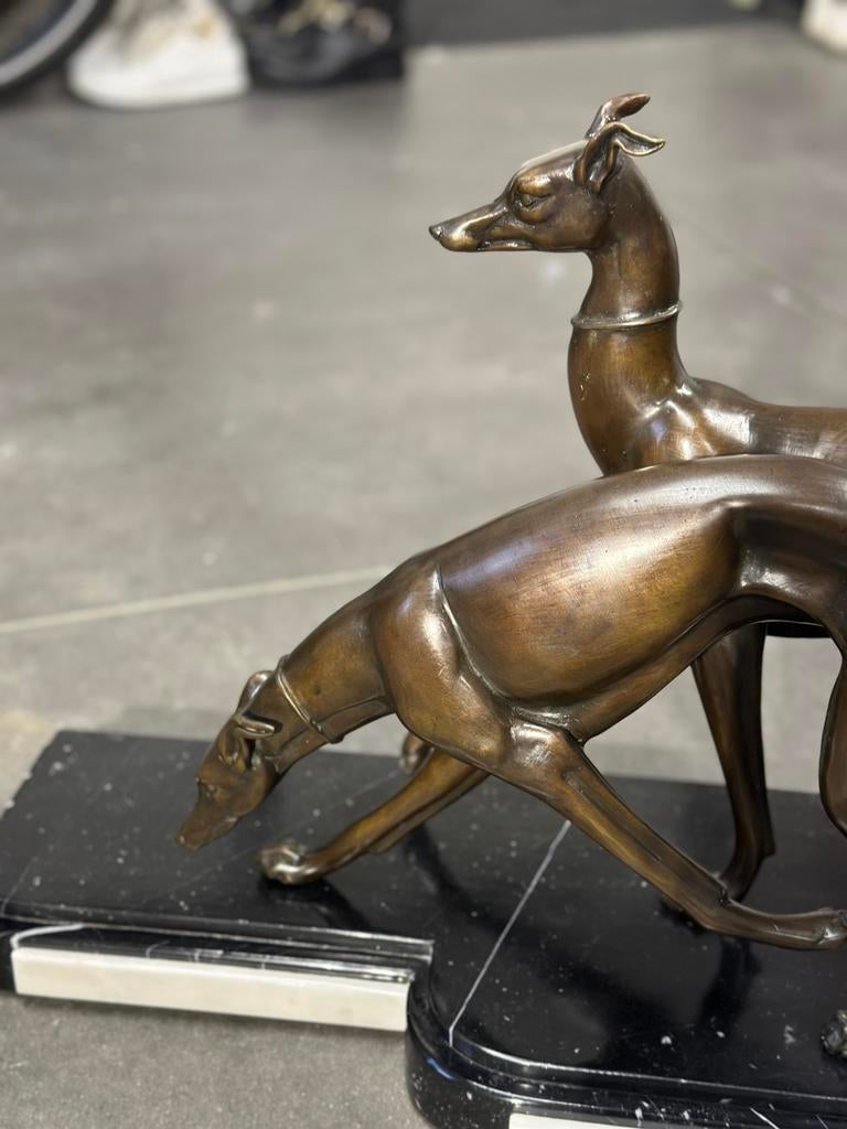 Windhonden bronzen beeld antiek, Ophalen
