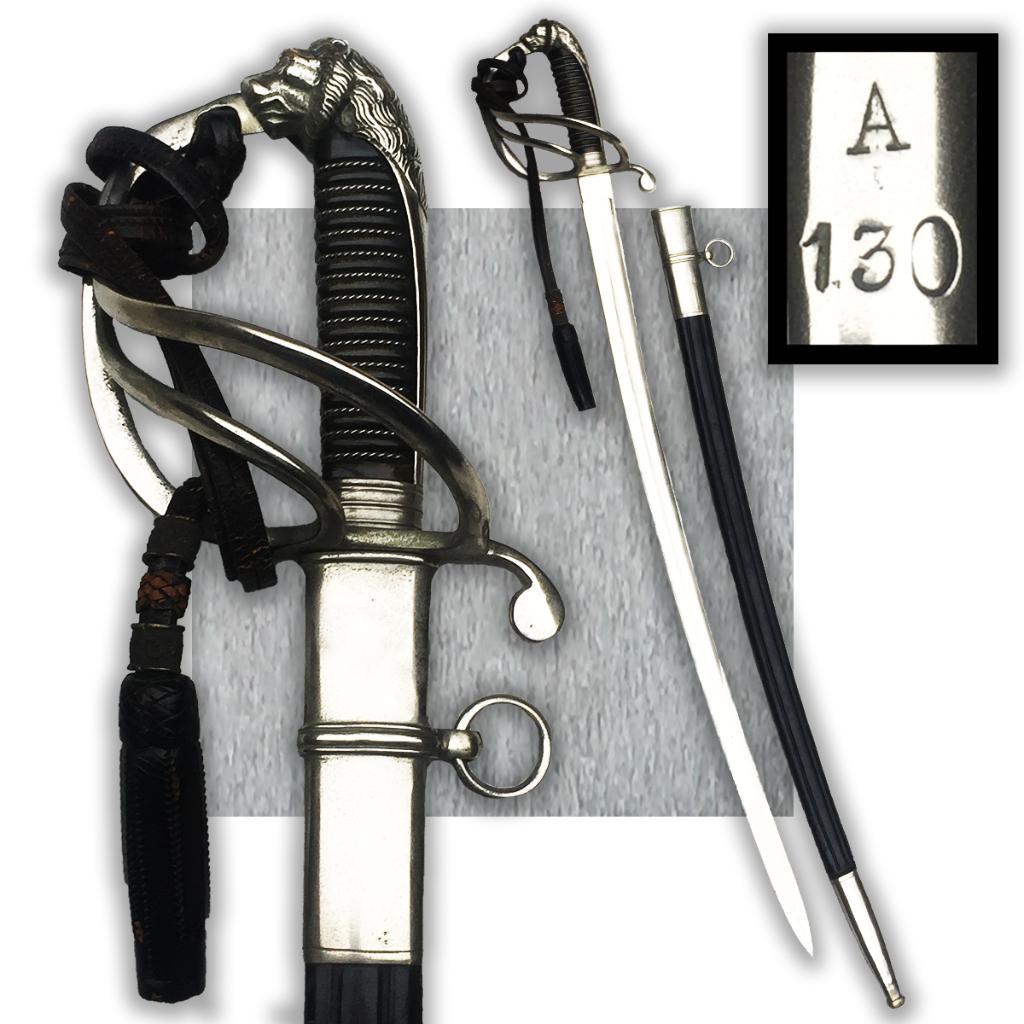 🚨ABBL Albert 1er Sabre police belge '' A 130 '' Type Long, Collections, Envoi, Armée de terre, Épée ou sabre