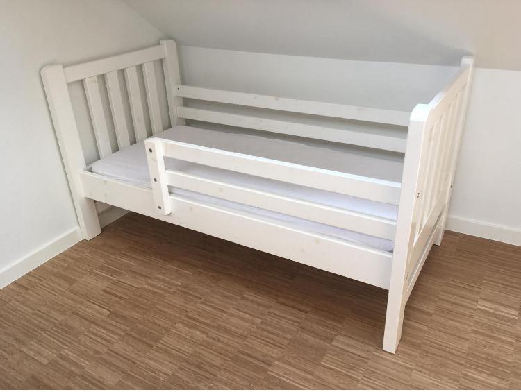 Peuterbed 70x150 (wit, hout), 70 à 85 cm, Utilisé, 140 à 160 cm, Enlèvement