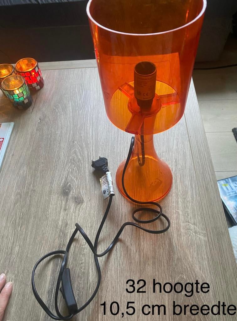Lampe orange - vintage des années 70, Enlèvement ou Envoi, Utilisé, Vintage, 50 à 75 cm