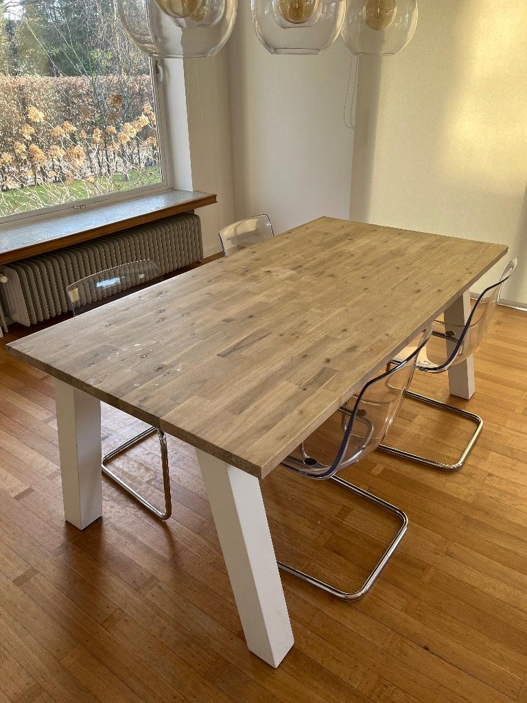 houten eettafel, Huis en Inrichting, Tafels | Eettafels, Zo goed als nieuw, 100 tot 150 cm, 150 tot 200 cm, Vijf personen of meer