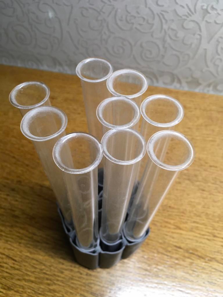 9 glazen proefbuisjes, Antiek en Kunst, Curiosa en Brocante, Ophalen of Verzenden