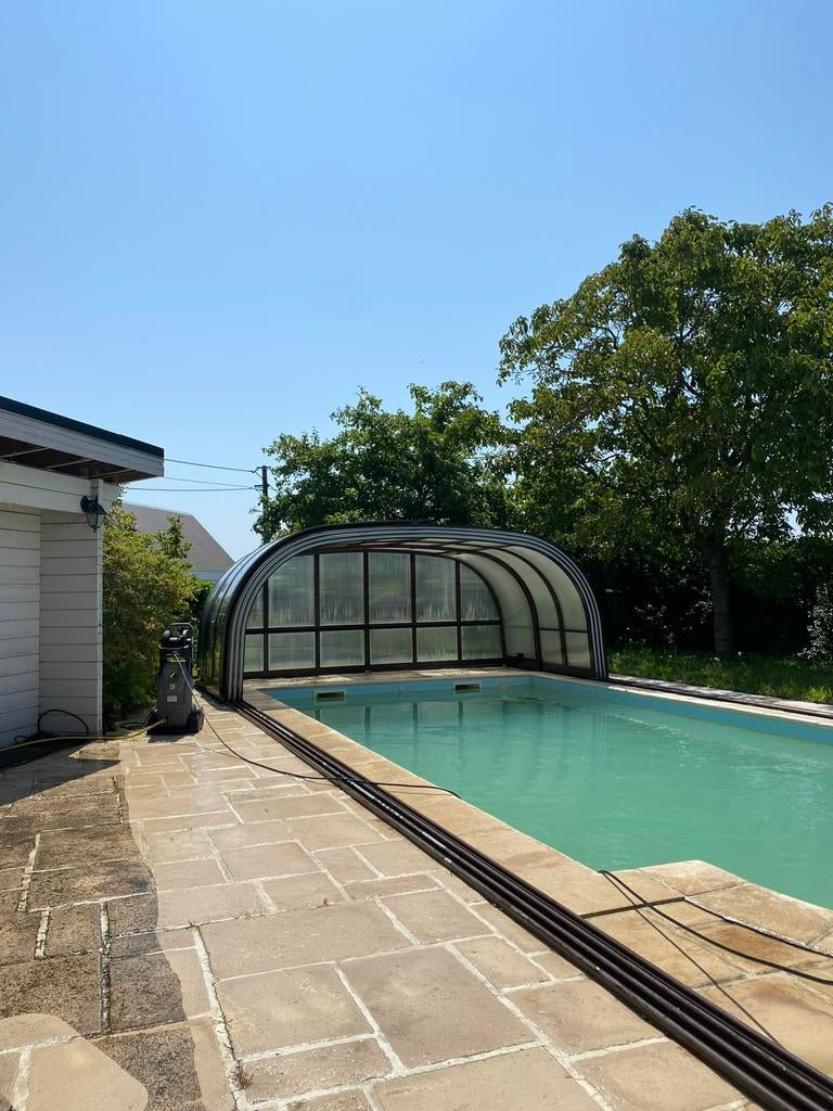 Obru overkapping buiten 10x4,7m, Ophalen, Gebruikt, Afdekzeil