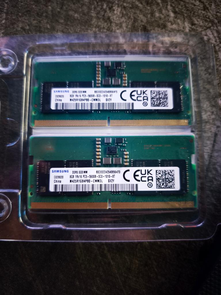 16GB (2x8GB) DDR5 SODIMM 5600MHz SAMSUNG | Comme neuf, Enlèvement ou Envoi, Comme neuf, DDR5, Laptop