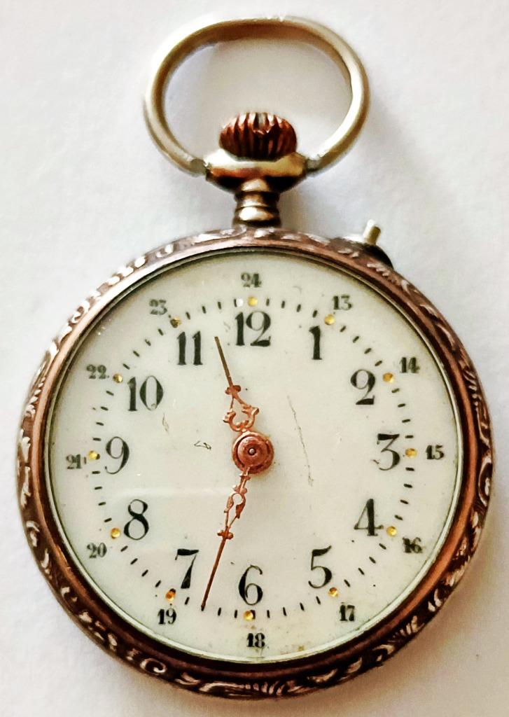 Montre poche dame argent 0800 plaqué or rose chiffres arabes, Enlèvement ou Envoi, Utilisé